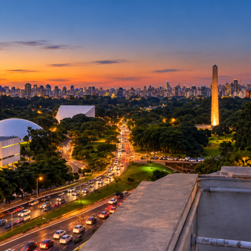 Mirante do MAC USP com vista para o Parque Ibirapuera em São Paulo