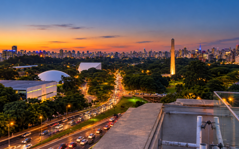 Mirante do MAC USP com vista para o Parque Ibirapuera em São Paulo