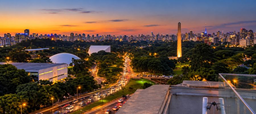 Mirante do MAC USP com vista para o Parque Ibirapuera em São Paulo